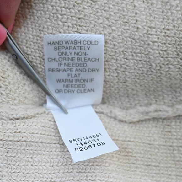 J. Jill Womens L Light Khaki V-Neck Longline Sweater - Picture 10 of 10